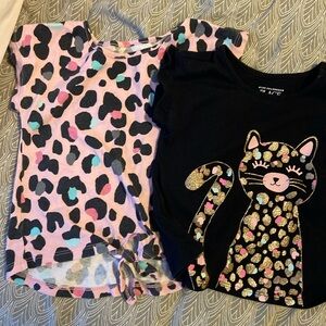 The Children’s Place Leopard Black/ Pink 4 pcs 2 Tops and 2 leggings size 18-24m